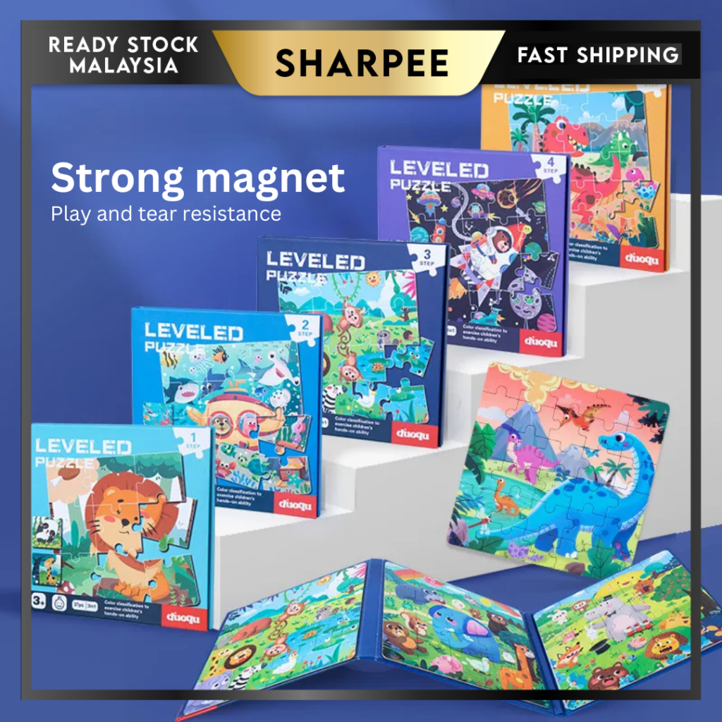 3in1 Jigsaw Foldable Puzzle Book Kids Learning Toy Step by