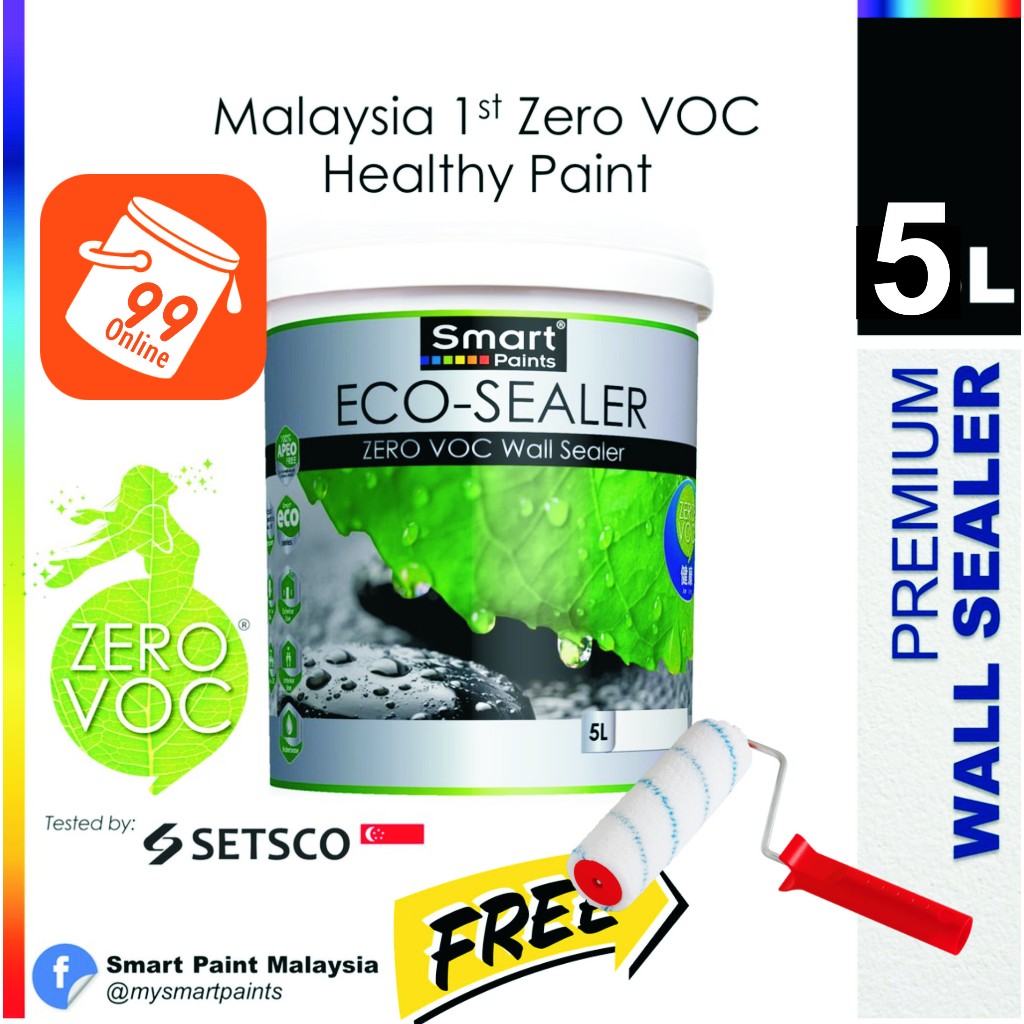 5L Smart Paints Eco Sealer Zero VOC Wall Sealer ( FREE 7" ROLLER SET