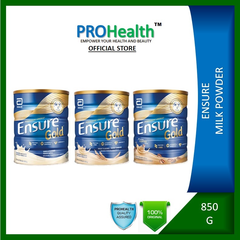 ENSURE GOLD COMPLETE ADULT NUTRITION 850G TIN (VANILLA/WHEAT/COFFEE ...