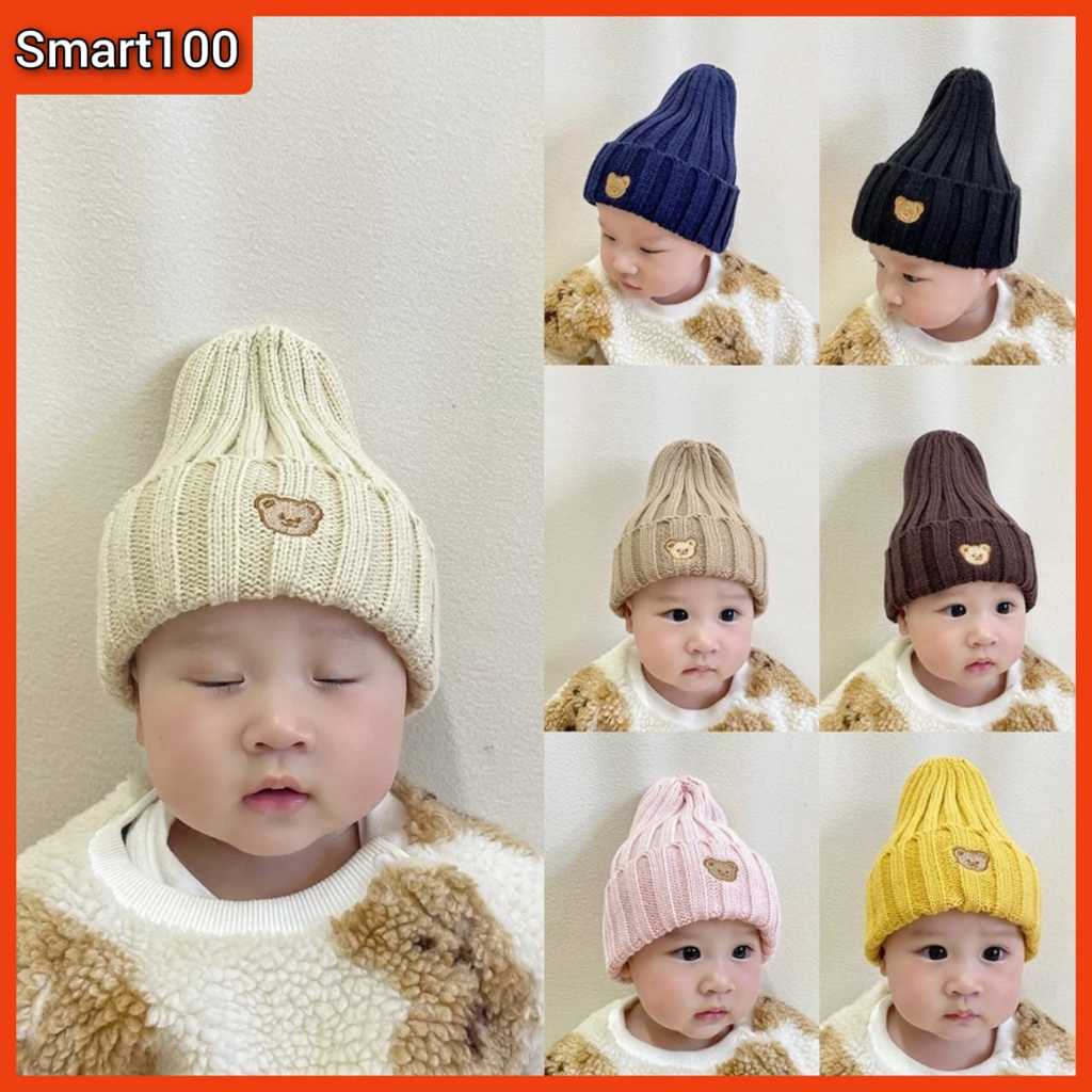 Baby Beanie Bear Design Kid Hat winter Colour Snowcap Cute wool knitted