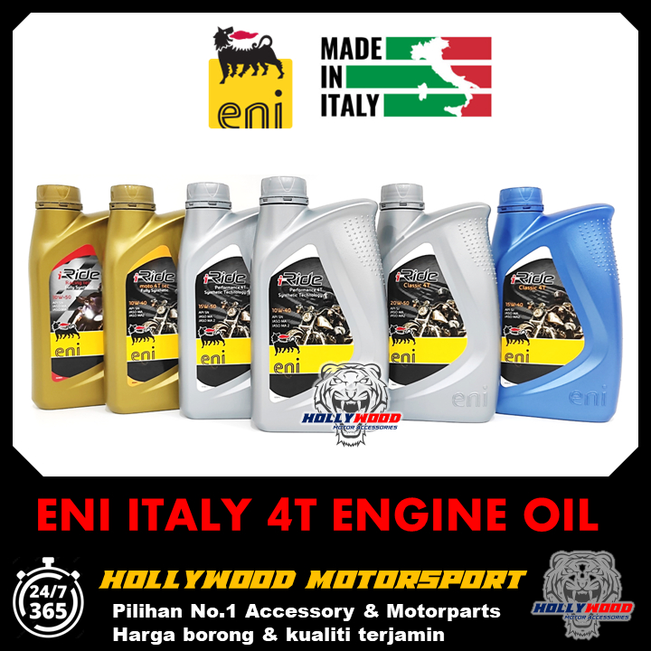 ENI ITALY 4T ENGINE OIL MINYAK HITAM 4T PREMIUM GRADE IMPORT ITALY ...