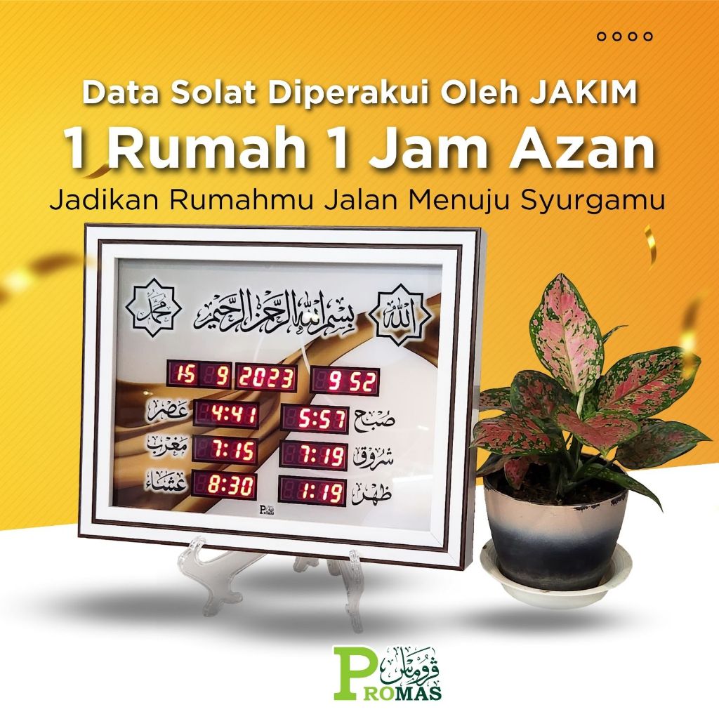 Jam Azan Digital Promas Buatan Malaysia Diperakui JAKIM Waktu Solat