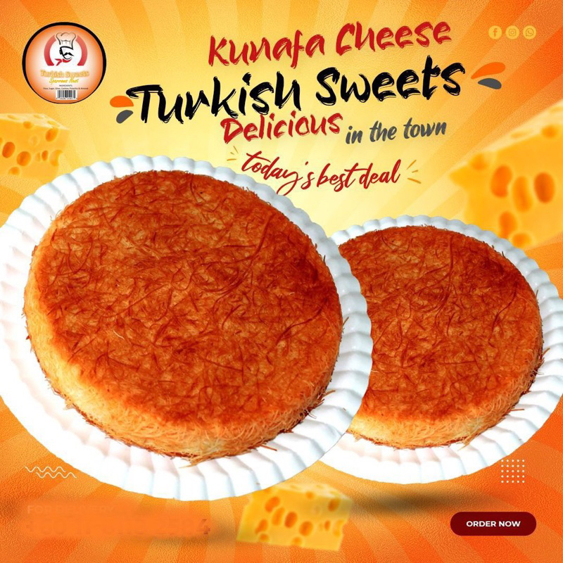Kunafa with mozzarella cheese / Arabic Kunafah cheese Bakalva Shopee