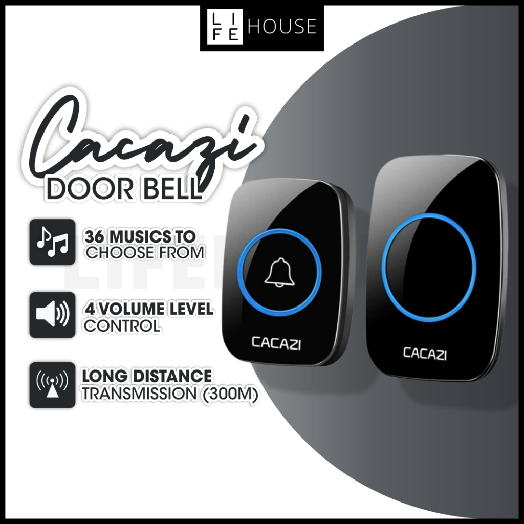 Cacazi Door Bell Wireless Doorbell Waterproof Smart Door Bell Cacazi