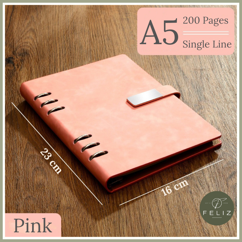 🔥 Custom Name/Logo Laser Engraving🔥 Premium Thick Vegan Leather A5 Ring ...