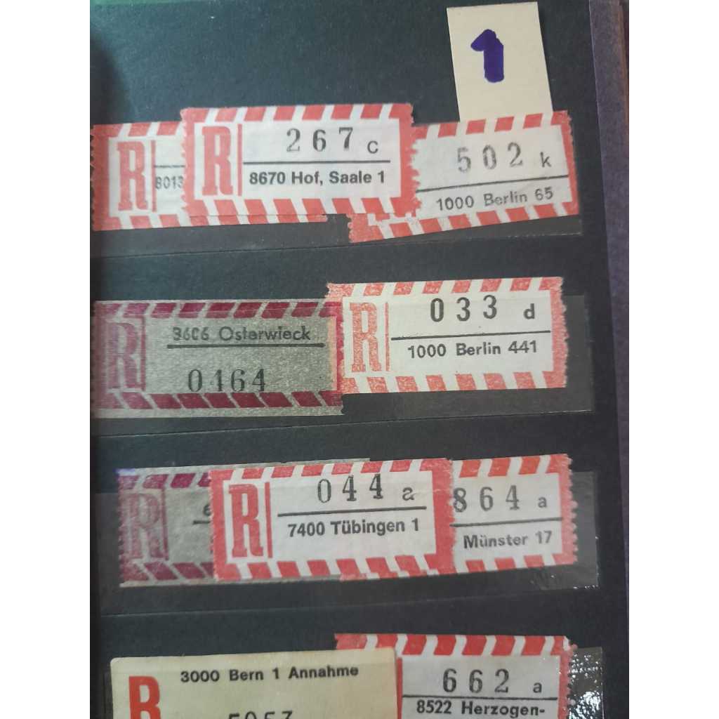 Small Stockbook of Airmail and Registration Labels -80 plus Superb Used ...