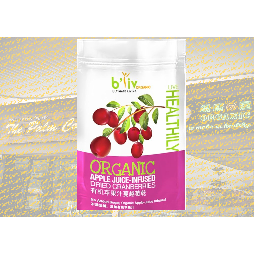 B'Liv ORGANIC Apple Juice Infused Dried Cranberries 100g （BB25/11/2023