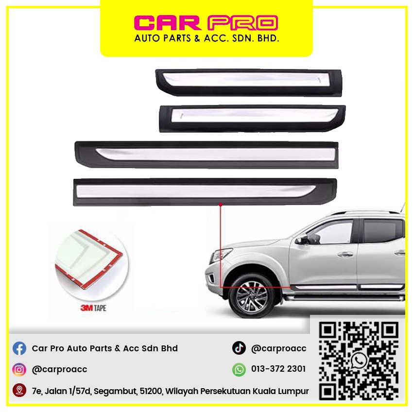 Nissan Navara NP300 2014 2021 Side Doors Cladding Moulding Trim Guard