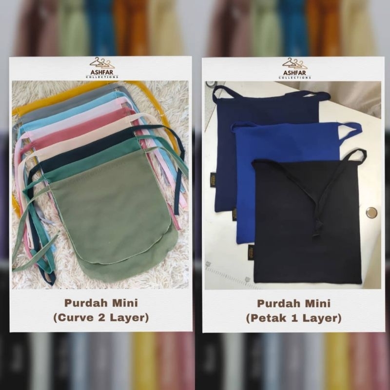 Purdah Mini Purdah Pendek Ala neelofa Petak Curve | Shopee Malaysia