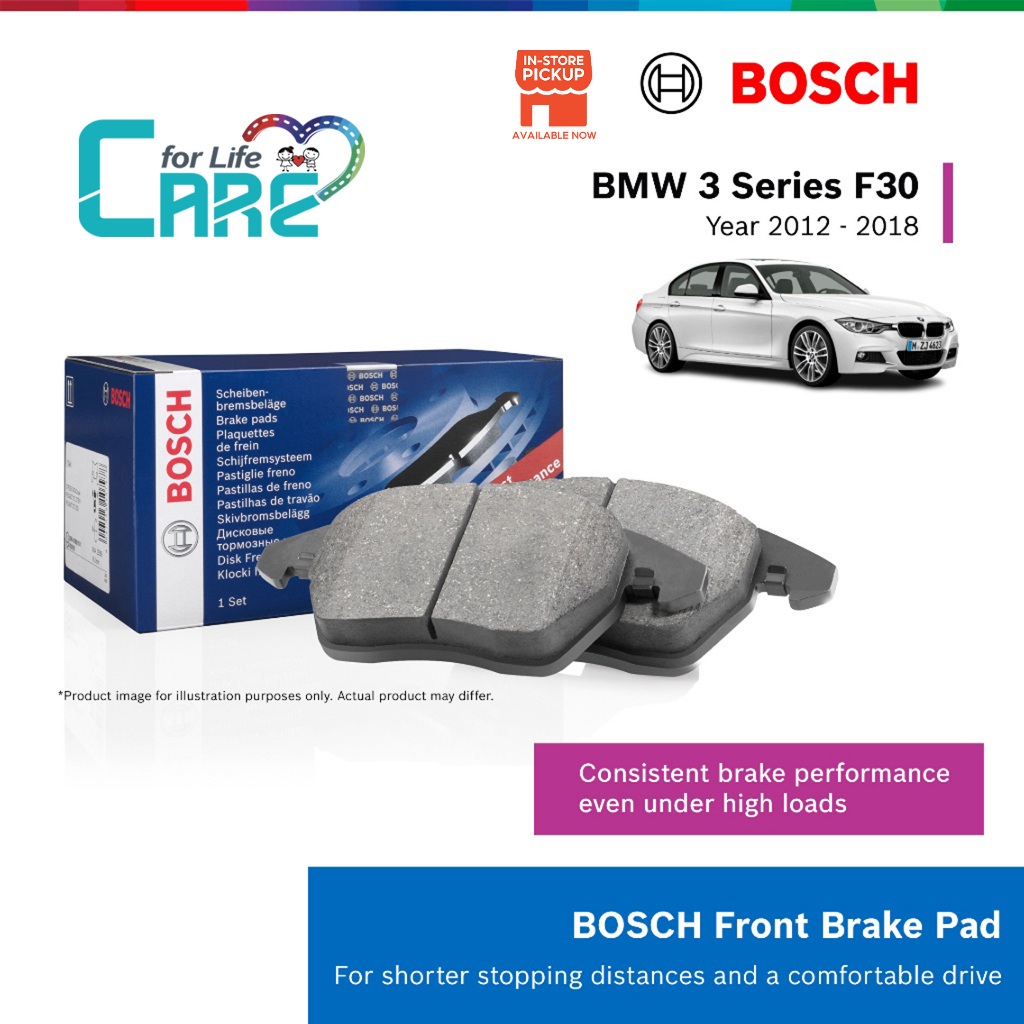 BOSCH Front Brake Pads - BMW 3 Series (F30) 320i / 320d / 328i / 330e ...