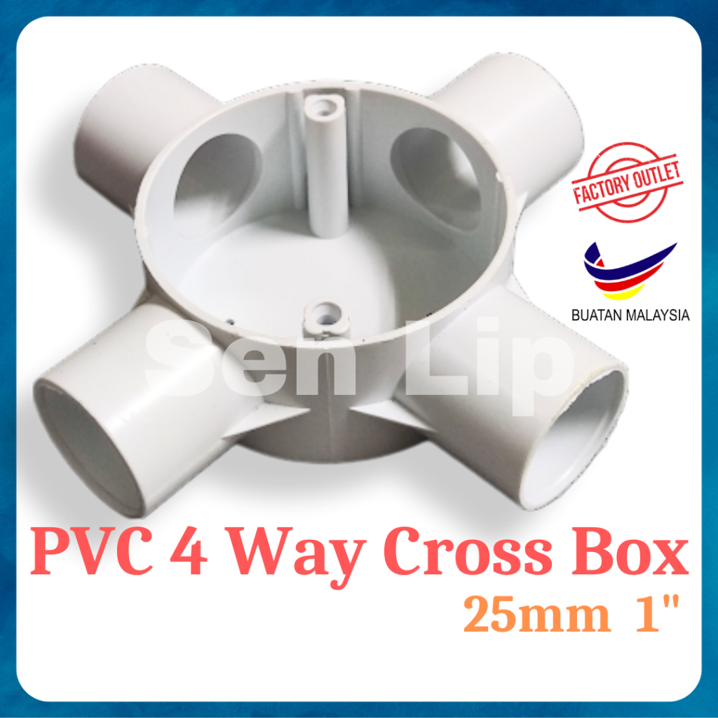[Wholesale] 25mm (1") PVC 4 Way Cross Box for PVC Conduit Pipe Fitting