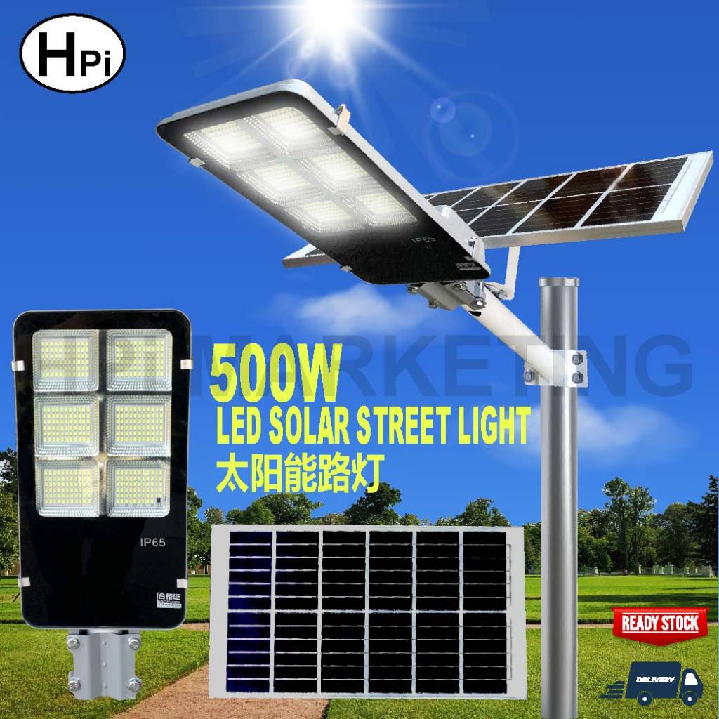 🔥Ready Stock🔥HPi 500W LED Lampu Jalan Solar/Solar Street Light/太阳能路灯 ...