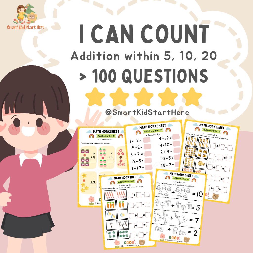 M01 [PDF] Printable Mathematics Worksheet Preschool Kindergarten ...