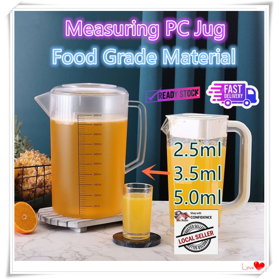 Water Jug With Scale PC Food Grade Material Thicken Cold Hot Jug Air ...