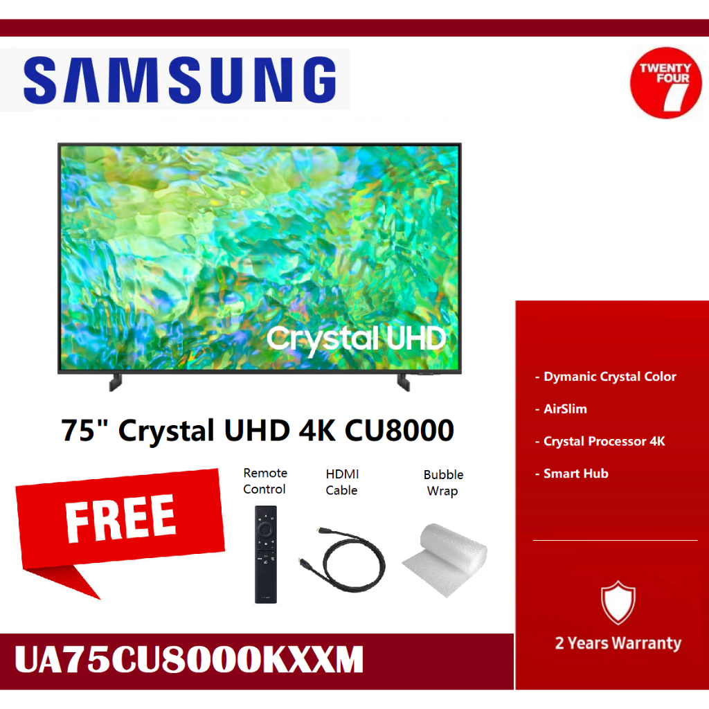 Latest Samsung 75 Inch Crystal 4K UHD Smart Tv 2023