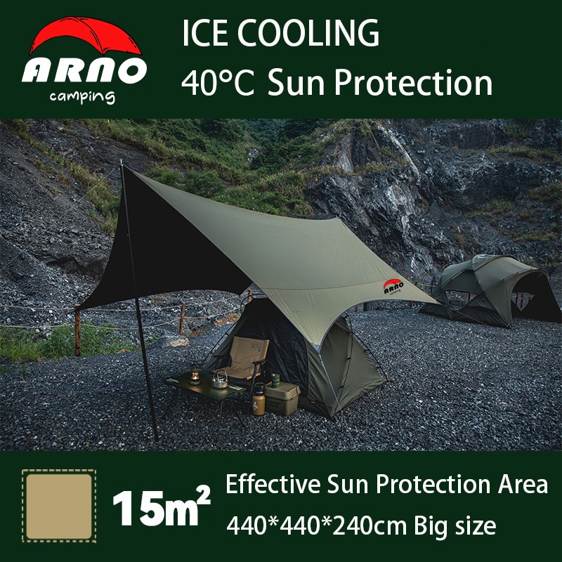 ARNO camping Canopy Flysheet set Tent Awning Bumbung Khemah Black glue