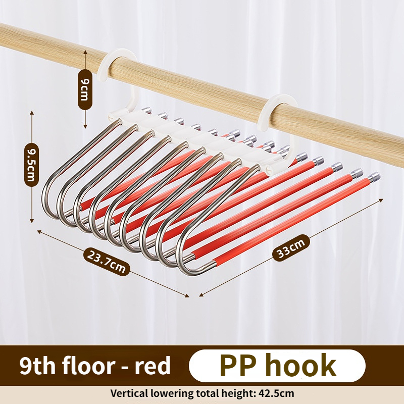 Stainless Steel Anti Slip Pants Rack Multifunctional Magic Hanger Rack
