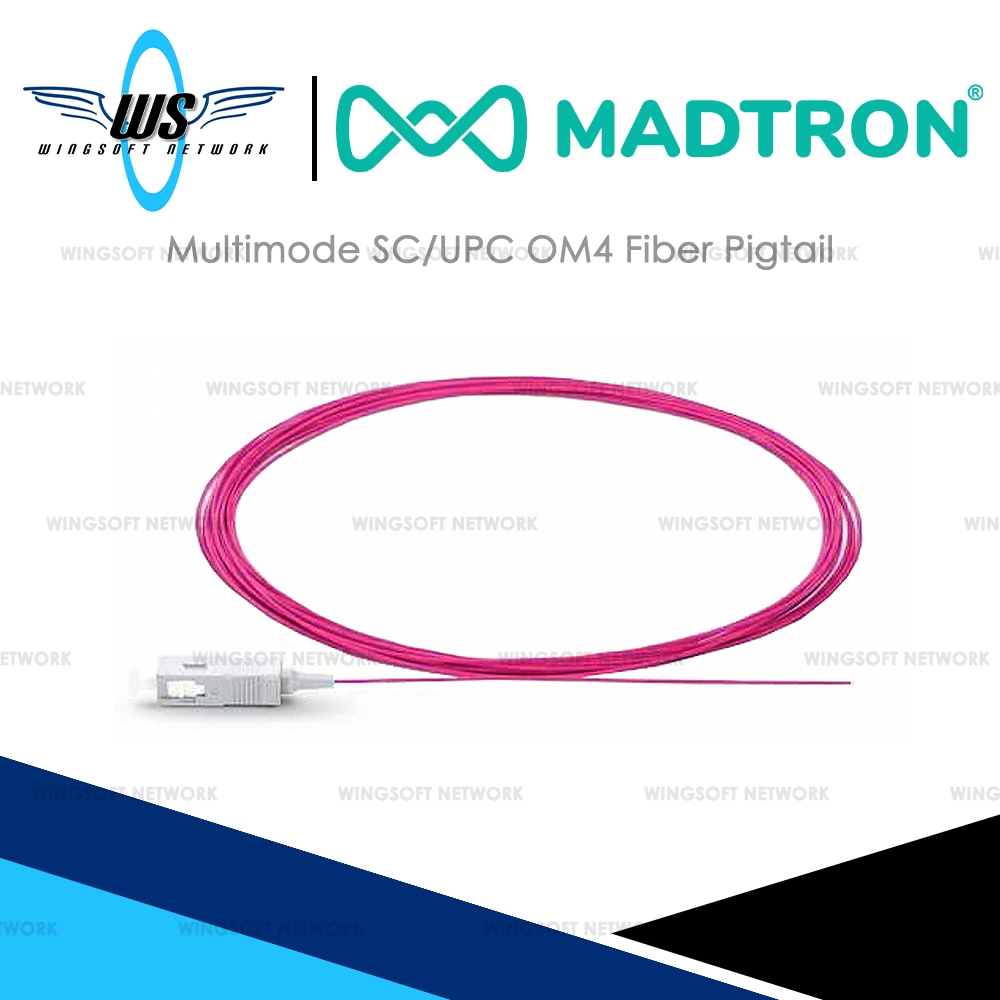 𝗠𝗔𝗗𝗧𝗥𝗢𝗡® Fiber Optic Pigtail Multimode OM4 SC/UPC 50/125um 0.9mm (1 ...
