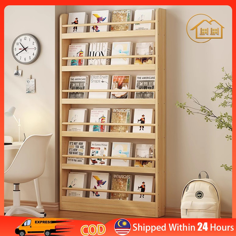 LI6 Layers Bookshelf wall hanging bookshelf Solid Wood Bookcase Wall