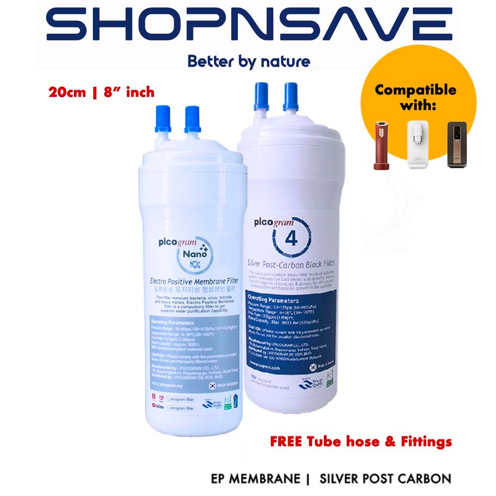 Picogram Electro Positive Membrane Filter + SilverPost Carbon Filter