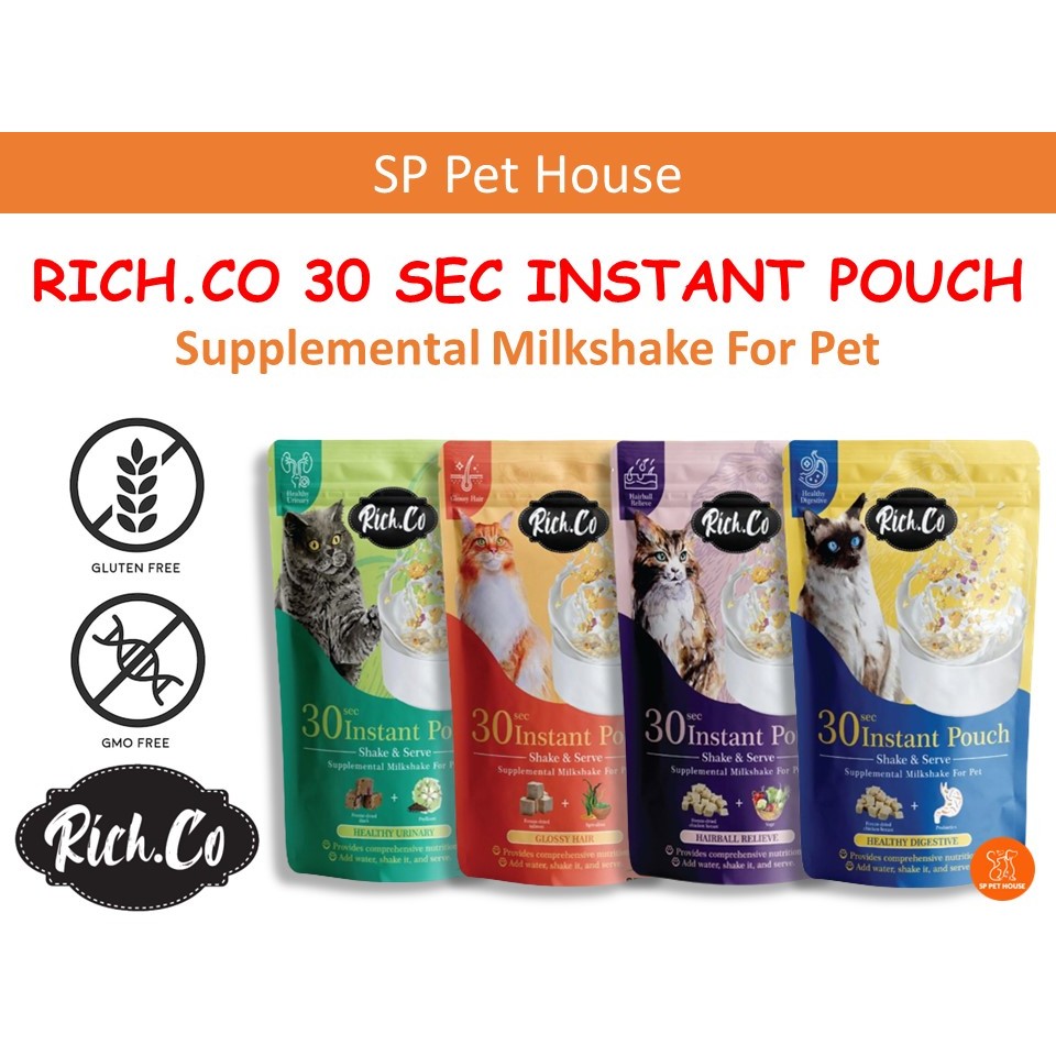Rich. Co 30 Sec Instant Pouch Supplemental Milkshake Freeze Dried Cat