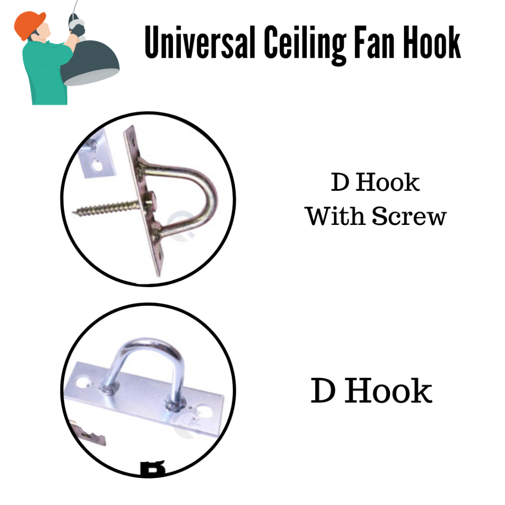 Universal Ceiling Fan Hook / Hook Kipas / D Hook Shopee Malaysia