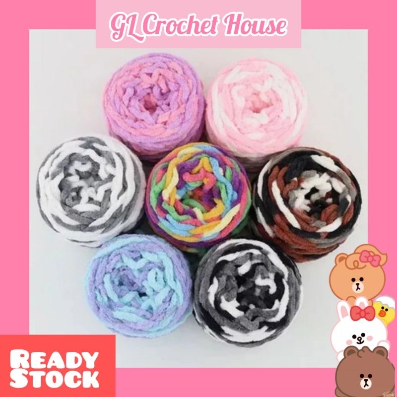 Microfiber soft chunky yarn mix color 90-100g | Shopee Malaysia