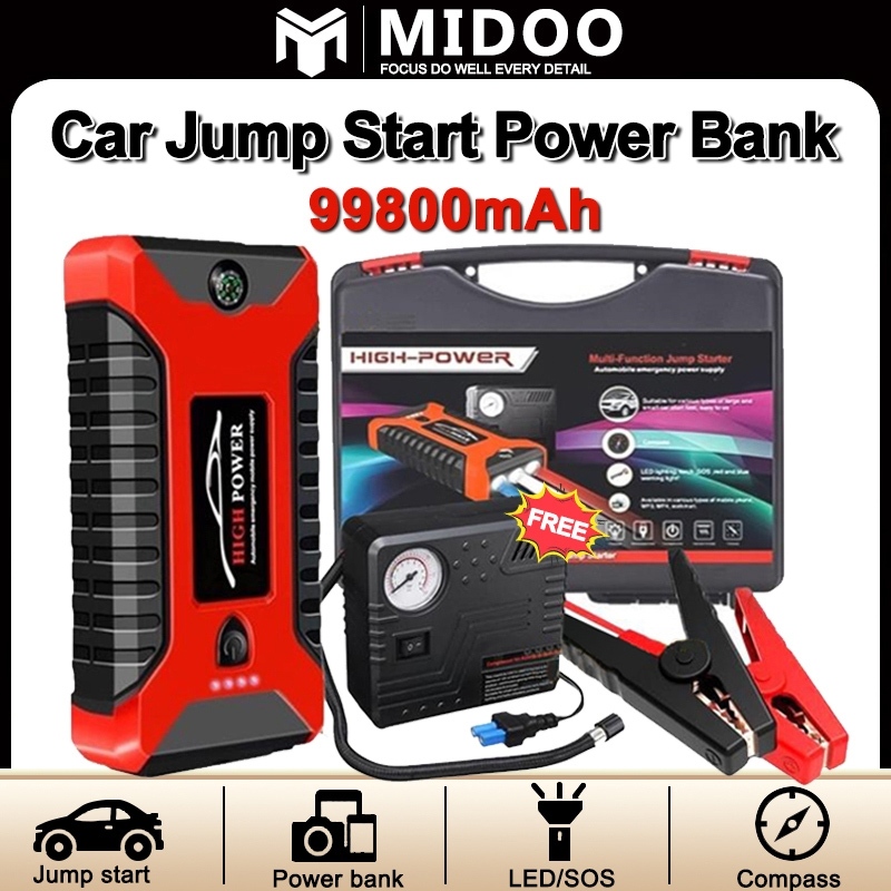 99800Mah Car Jumper Car PowerBank Multi function Car Pump Starter Car ...