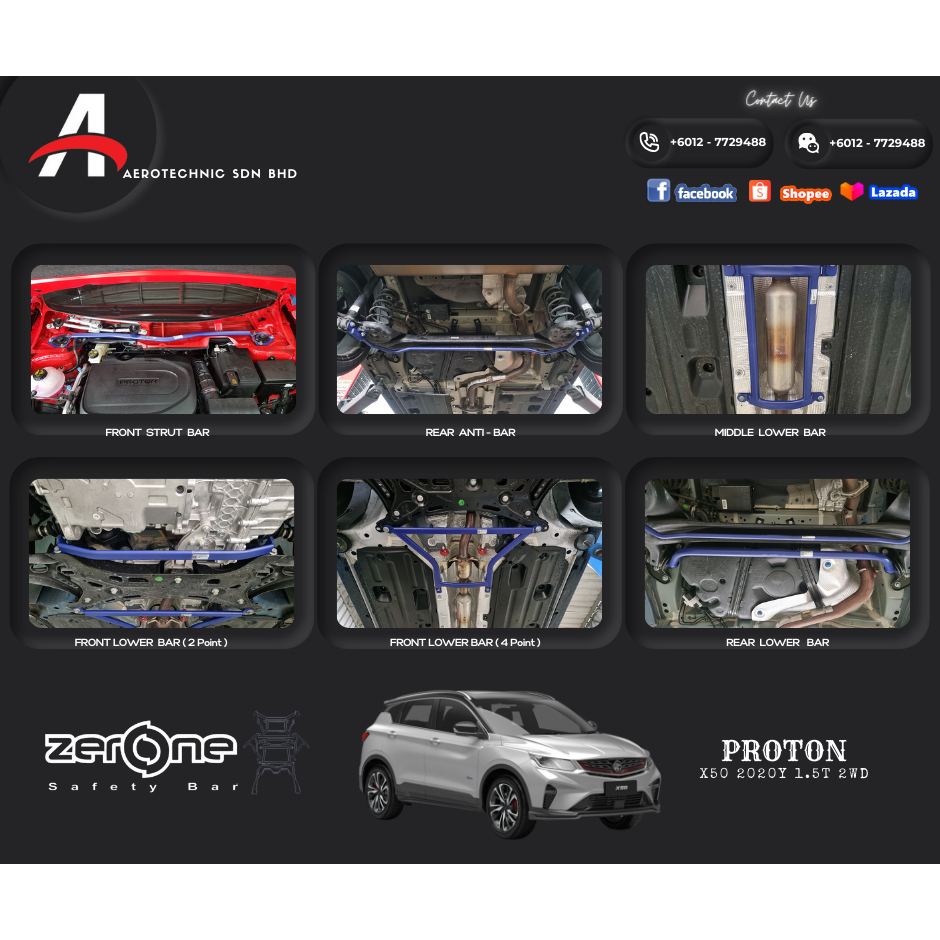 Zerone Safety Bar Proton X50 20202023 Shopee Malaysia