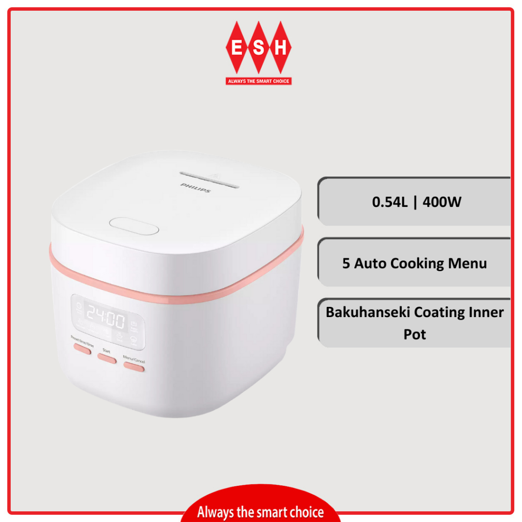 Philips HD3064 0.54L Series 3000 Mini Rice Cooker ESH Shopee Malaysia