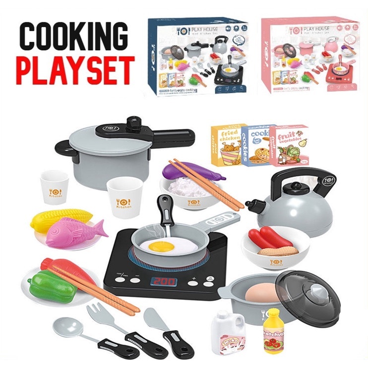#Readystock 36 Pack Kids Kitchen Pretend Play Toys,Kitchen Cooking Set ...