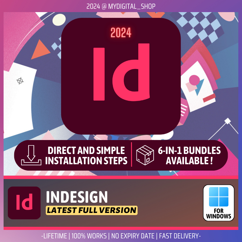 [Windows] InDesign 2024 Full Version Lifetime 100 Works 6IN1