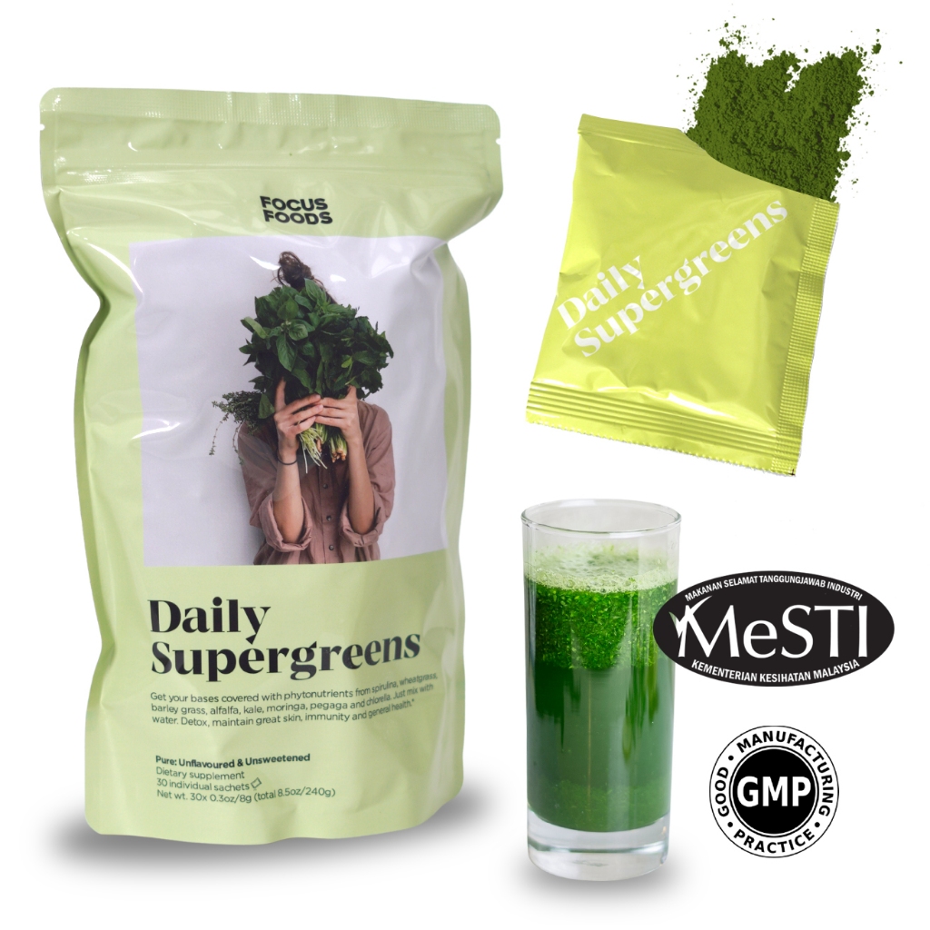 Focus Foods Daily Supergreens superfoods sayuran spirulina
