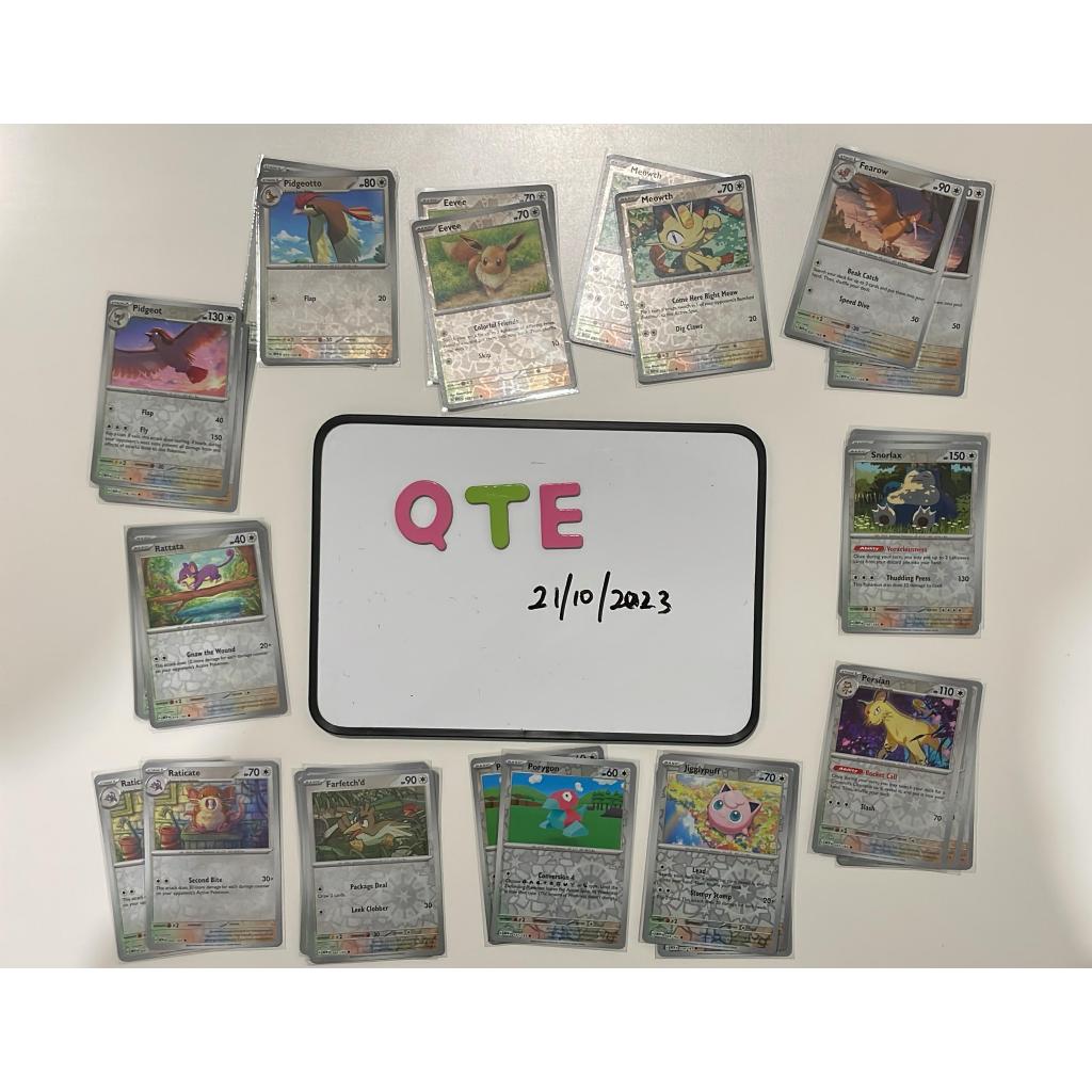 Pokemon TCG SV 151 Reverse Holo Lickitung Pidgeot Rattata Raticate ...