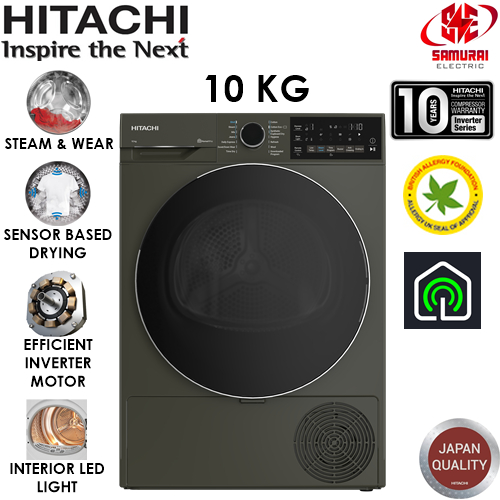 [FREE SHIPPING ] HITACHI HEAT PUMP INVERTER TUMBLE DRYER 10 KG