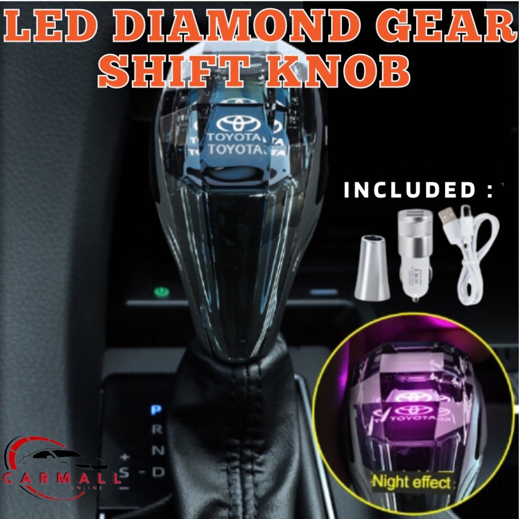 Crystal LED 5d diamond 7color LED Gear shift Knob LED Touch Toyota