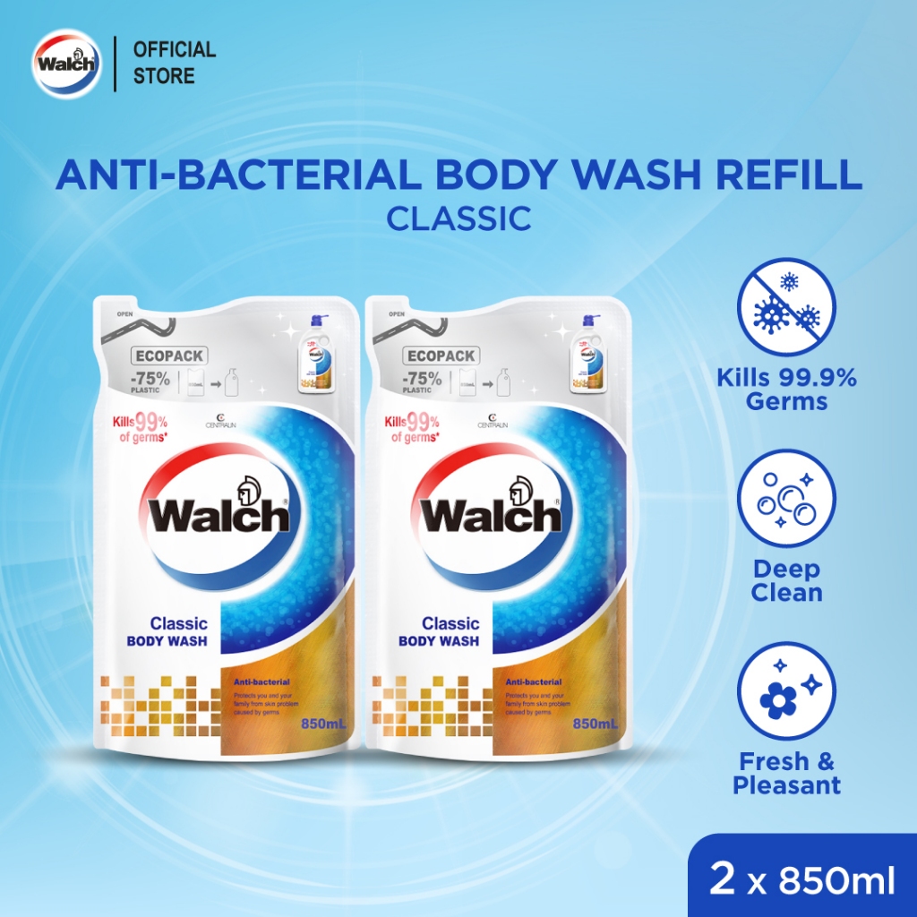 [TWIN PACK] Walch AntiBacterial Body Wash Refill (850ml) Shopee Malaysia