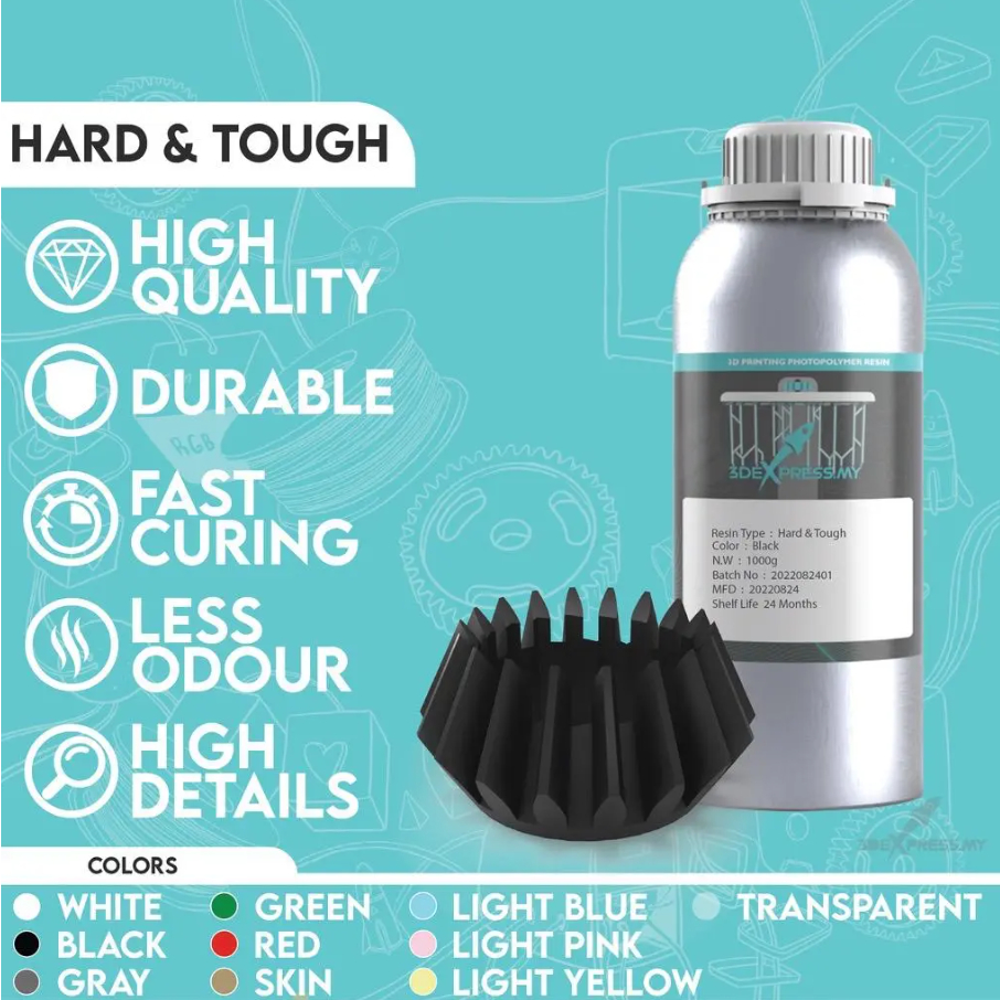 HARD & TOUGH RESIN 1KG - Solid Colour