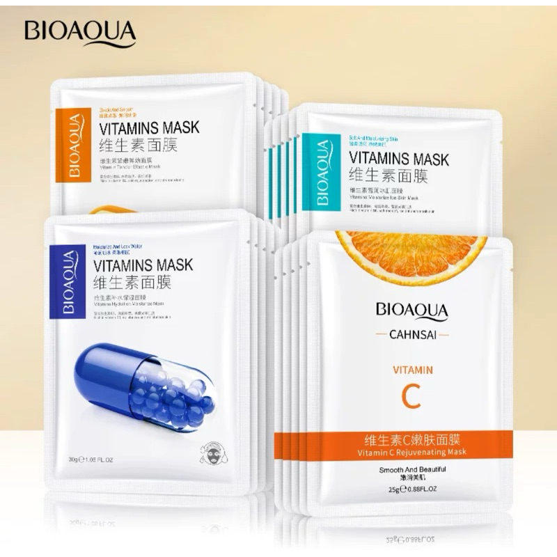 Bioqua Cahnsai Vitamin Mask Facial Mask Sheet Masker Muka Mask Muka