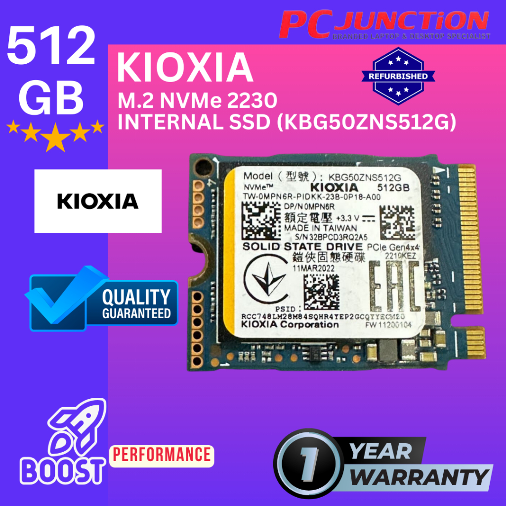KIOXIA KBG50ZNS512G NVME 512G SSD M.2 2230 GEN 4.0 | Shopee Malaysia