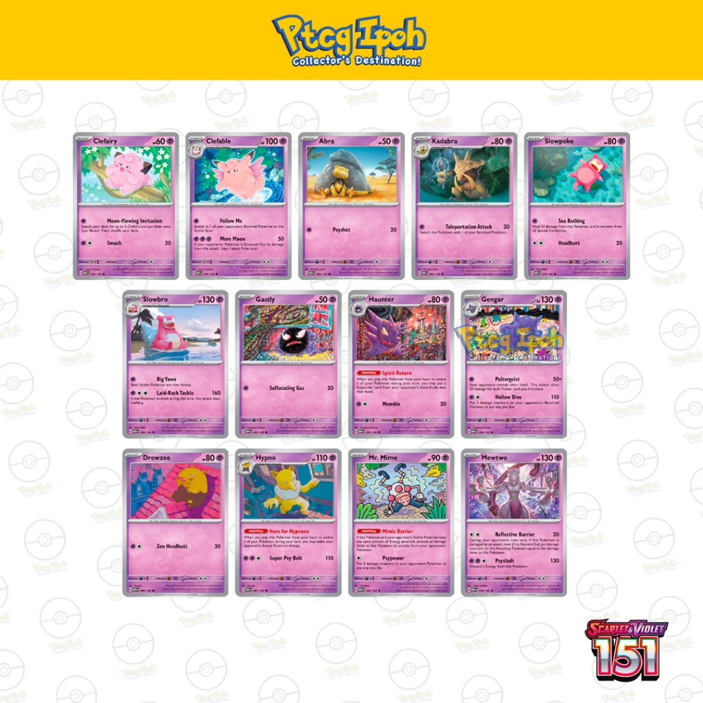 [Pokémon TCG] Pokemon 151: Clefairy Clefable Abra Gastly Haunter Gengar ...