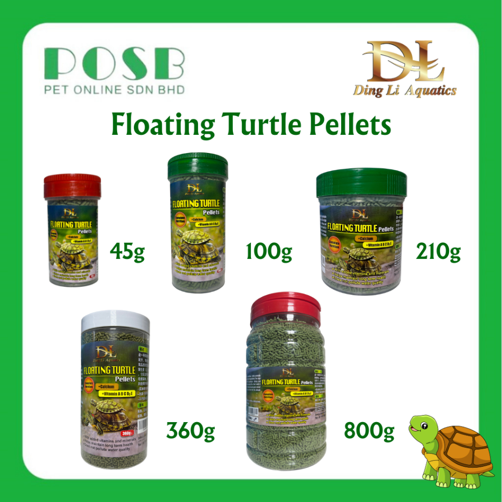 DingLi Aquatic / Bettas Floating Turtle Pellets Food / Makanan Kura
