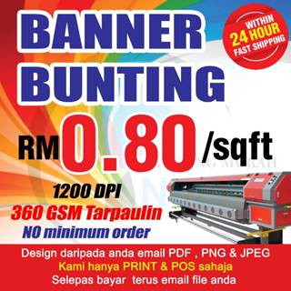 Banner / Bunting Printing Harga Kilang 80sen/sq.ft | Shopee Malaysia