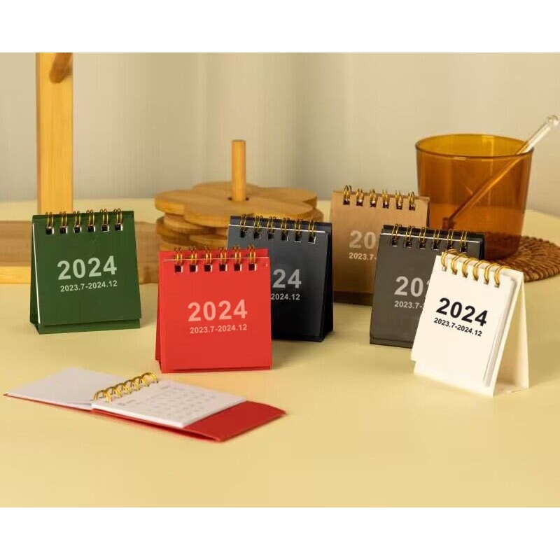 EASY WEARHOUSE MINI Pocket Calendar Year 2024 Solid Color Small ...