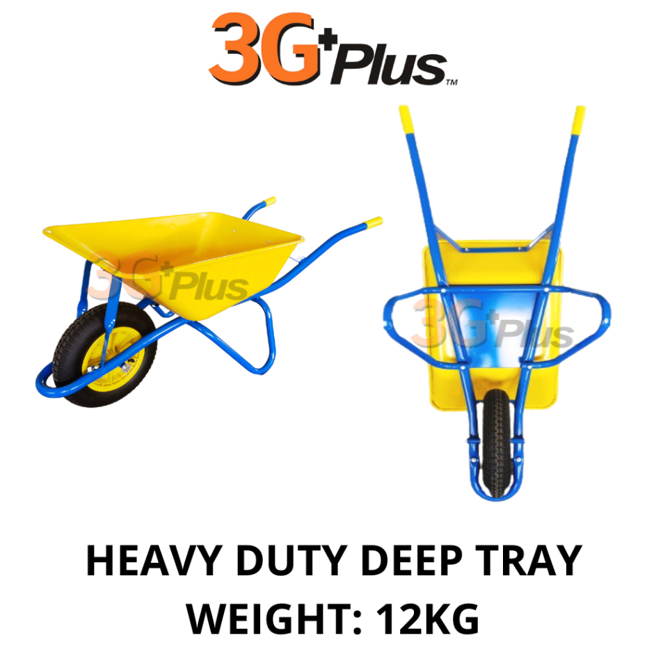 *SIAP PASANG* HEAVY DUTY Brand New Deep Tray Steel Wheel barrow Kereta ...
