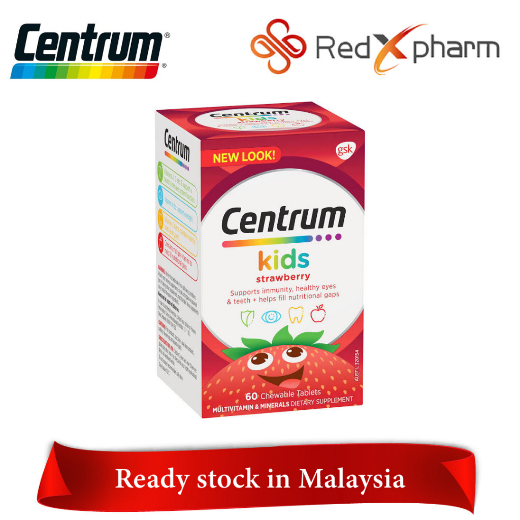 Centrum Kids Multivitamin Strawberry Chewables 60s (Ready Stock