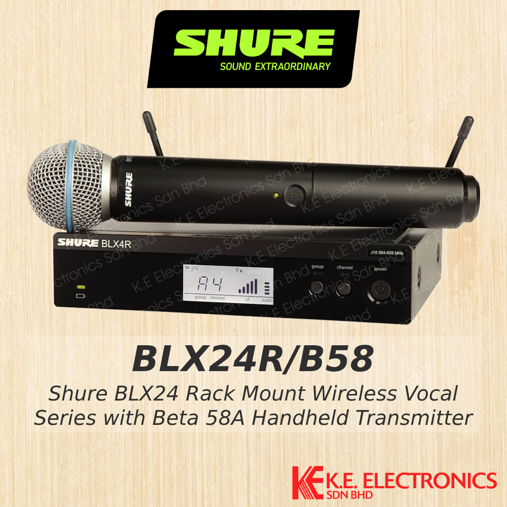 Shure BLX Series Rack Mount Wireless Vocal System with Beta 58A ...