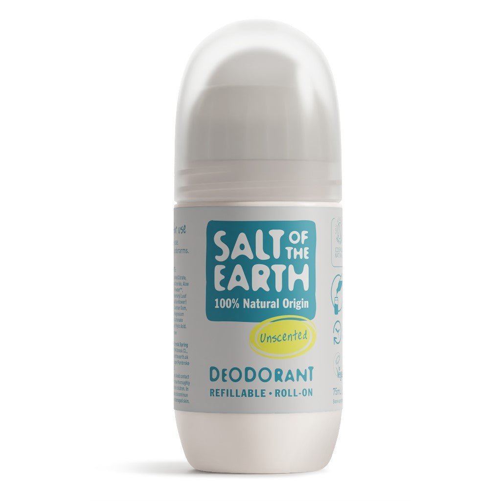 Salt Of The Earth Unscented Natural Refillable Roll-On Deodorant (75ml ...