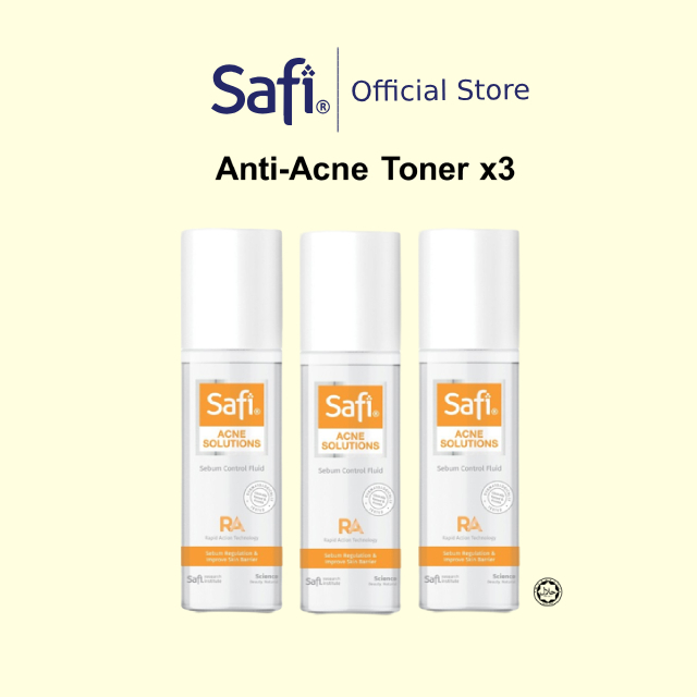 Safi Acne Solutions Sebum Control Fluid 100ml X3 Anti Acne Aha Bha Toner Shopee Malaysia 