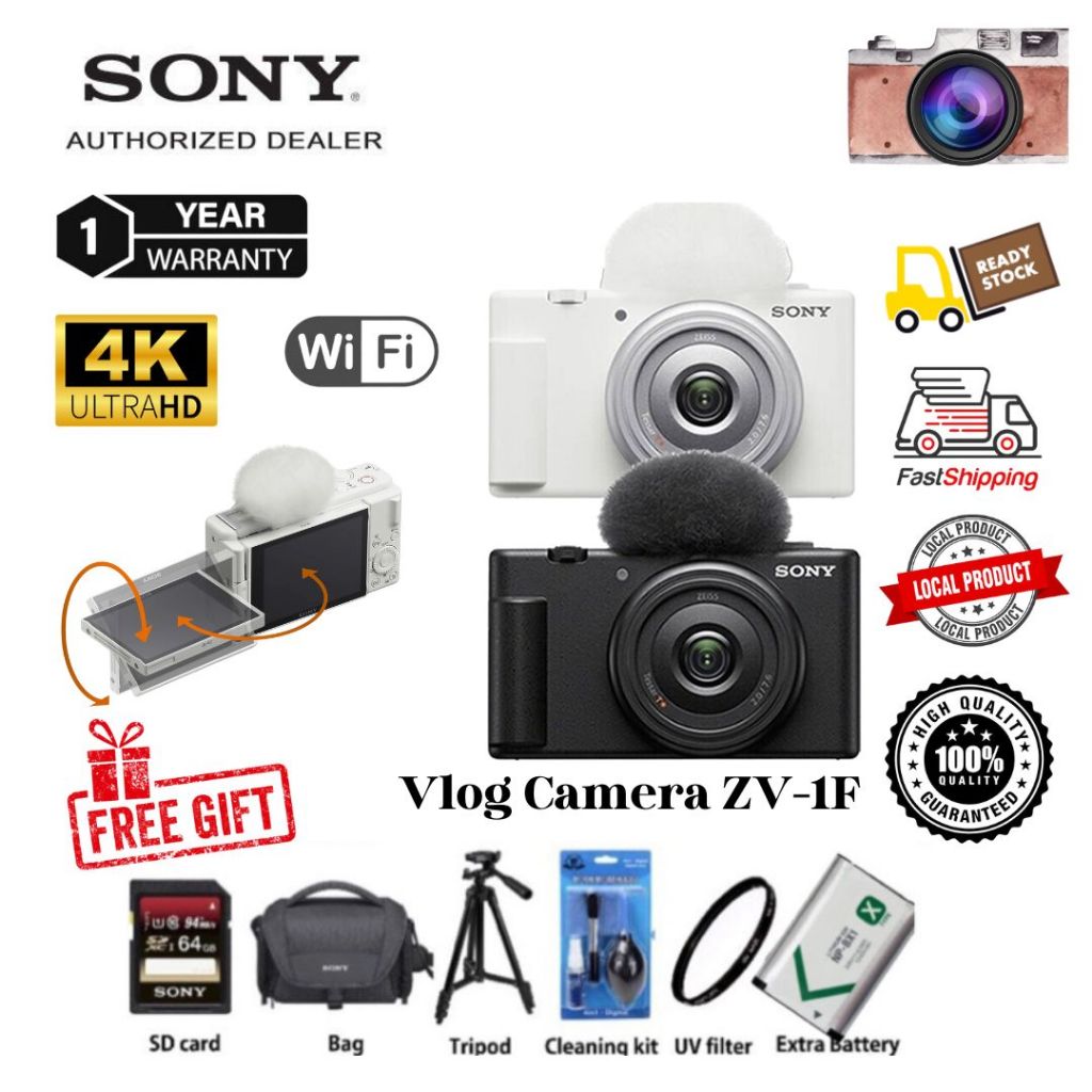 (SONY MALAYSIA)SONY ZV1F ZV1F FREE ORIGINAL EXTRA BATTERY/64GB/BAG